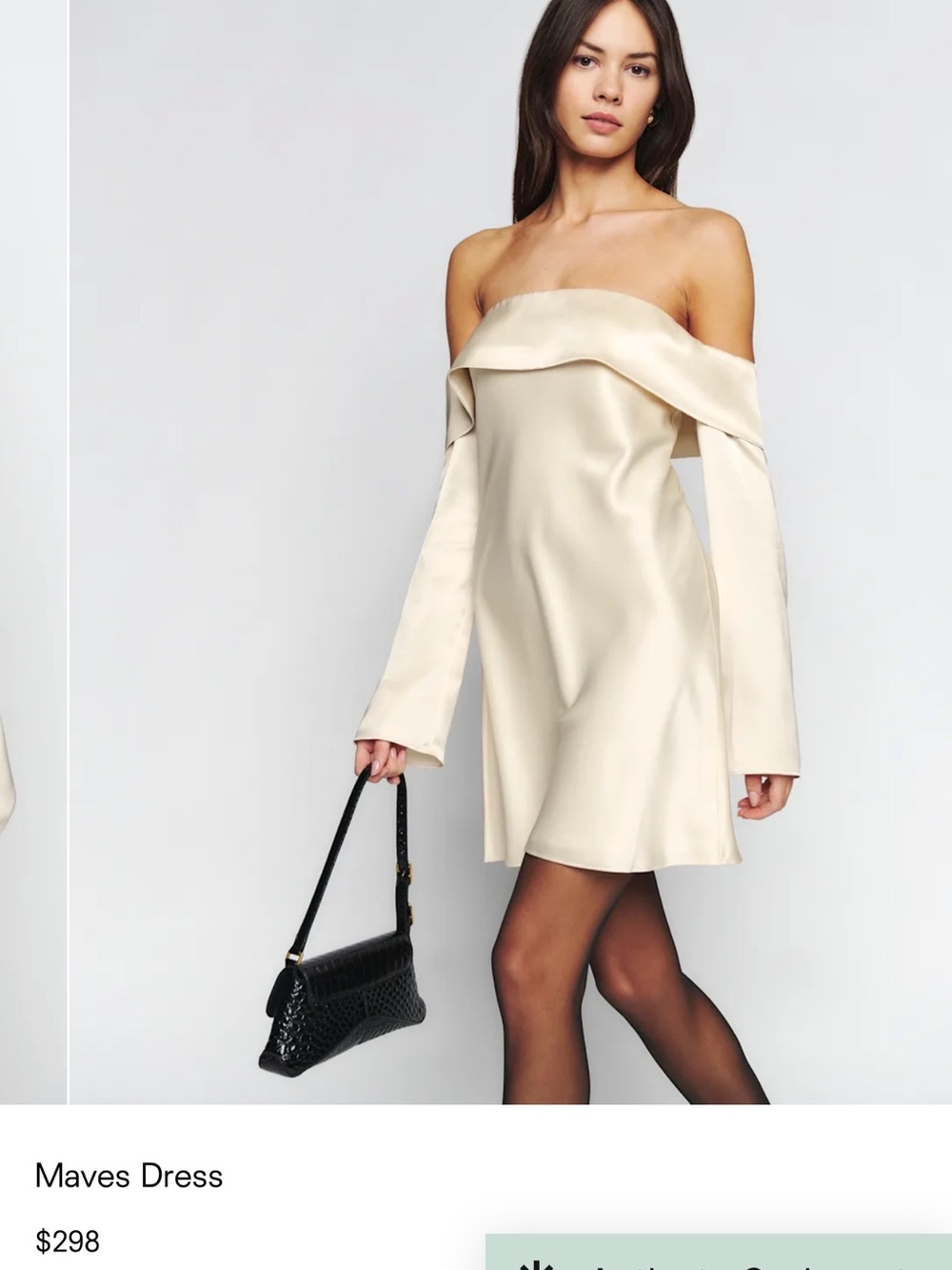 Reformation Maves Strapless 100% Silk Mini Dress